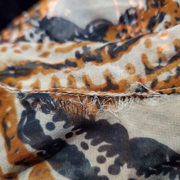 ANTHROPOLOGIE 𝅺Meadow Rue Sheer Blouse Top Orange S - Picture 6 of 7